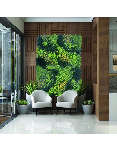Jardin Vertical Artificial Qx2024 Hoja Amarilla 1m X 1m Greenland