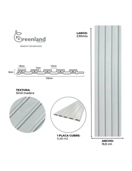 Revestimiento WPC P076 para pared interior Greenland