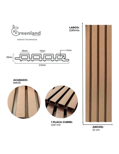 Revestimiento para Pared Exterior WPC Marrón Coffee Greenland