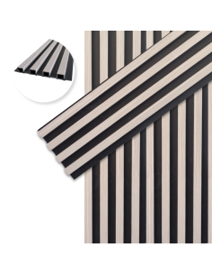 Revestimiento WPC 155 Crema/negro para pared interior Greenland