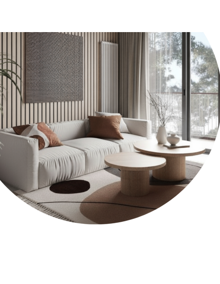 Revestimiento WPC 155 Crema/negro para pared interior Greenland