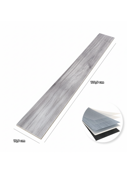 (Caja 1.85m2) Piso PVC Encastrable SPC Gris Greenland