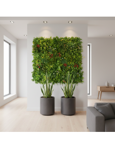 Jardin Vertical Artificial Qx2004 Hoja Roja 1m X 1m Greenland 2