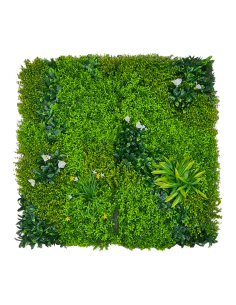 Jardin Vertical Artificial Qx2003 Flor Blanca 1m X 1m Greenland