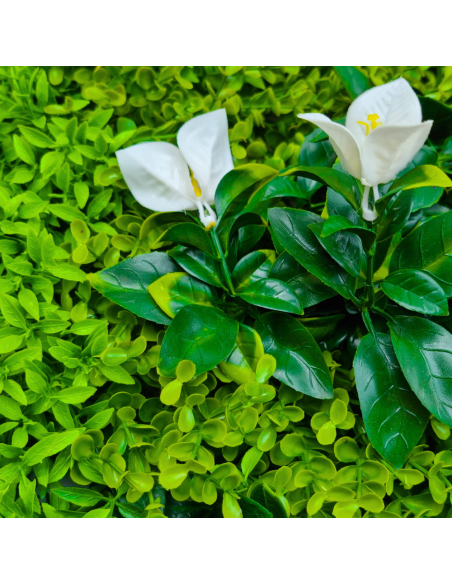 Jardin Vertical Artificial Qx2003 Flor Blanca 1m X 1m Greenland