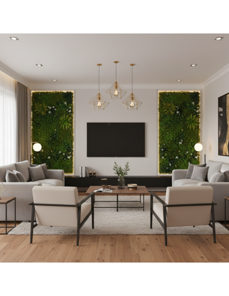 Jardin Vertical Artificial Qx2003 Flor Blanca 1m X 1m Greenland