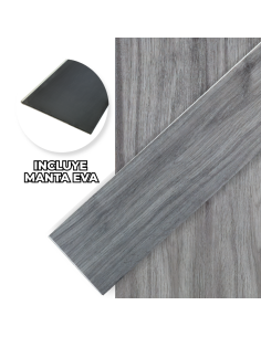(Caja 1.85m2) Piso PVC Encastrable SPC Gris Greenland