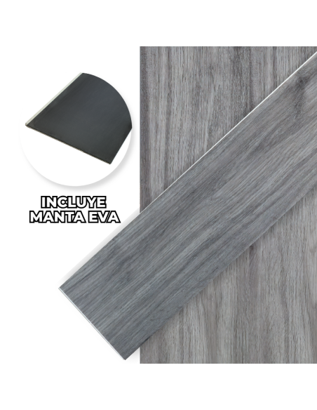 (Caja 1.85m2) Piso PVC Encastrable SPC Gris Greenland
