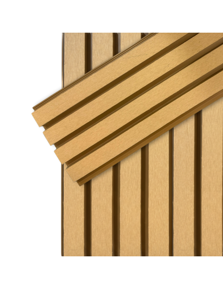 Revestimiento WPC YMSYD Marrón Claro para pared Exterior Greenland