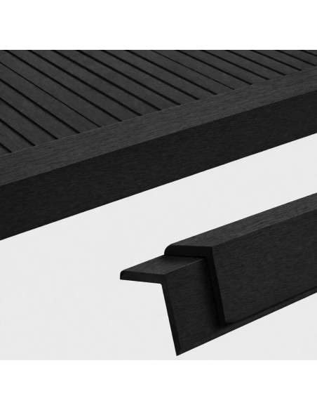Esquinero Decorativo Para Wpc Exterior Negro Thsyd