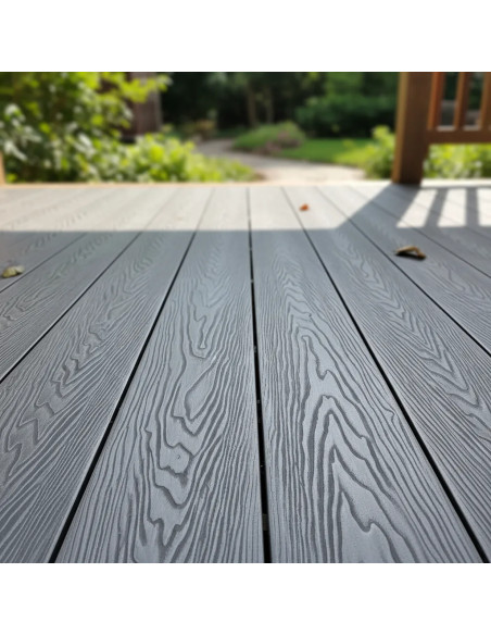Deck WPC Grey 25 por Caja de 5 unidades + clips de encastre Greenland