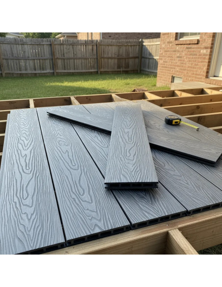 Deck WPC Grey 25 por Caja de 5 unidades + clips de encastre Greenland
