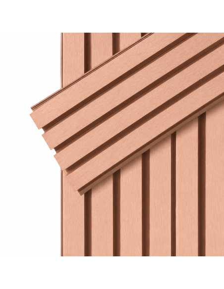 Revestimiento para Pared Exterior WPC Marrón Coffee Greenland