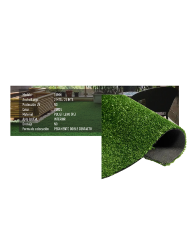 Cesped Sintetico 15 Mm Decorativo Greenland